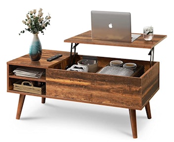 WLIVE Wood Lift Top Coffee Table With Hidden Compartment 