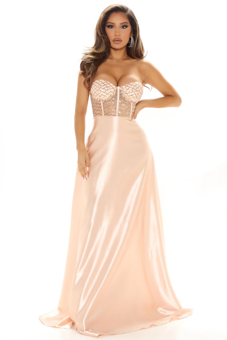 Live For Tonight Satin Maxi Gown