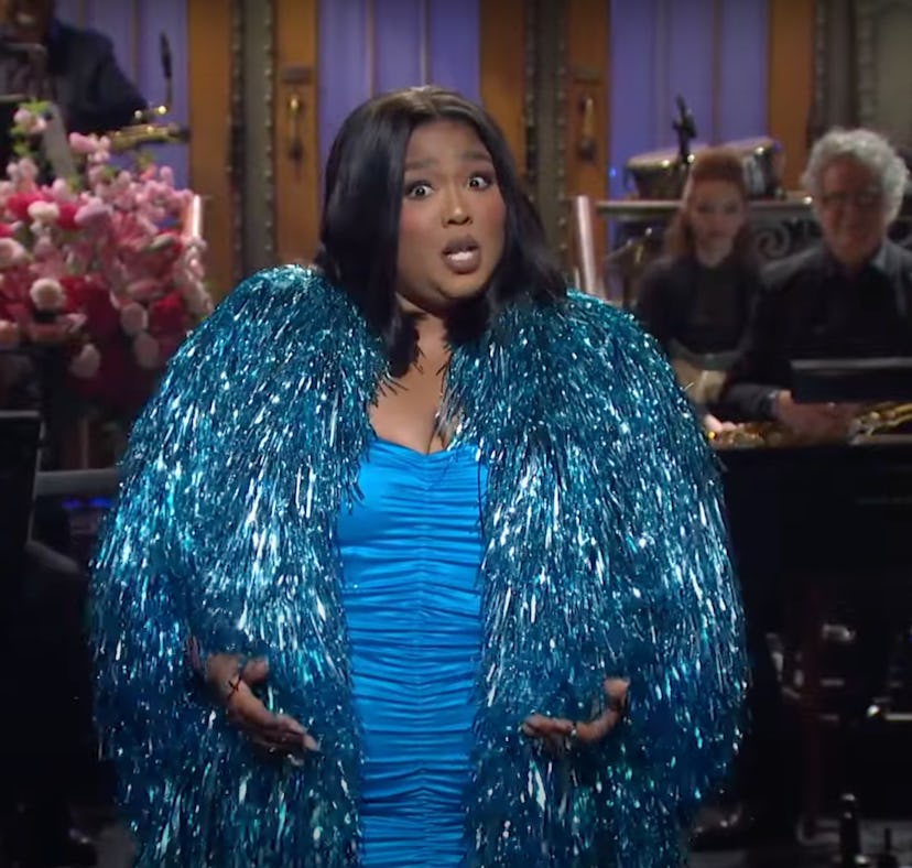 Lizzo's 'SNL' monologue joked about Chris Evans pregnancy rumors.