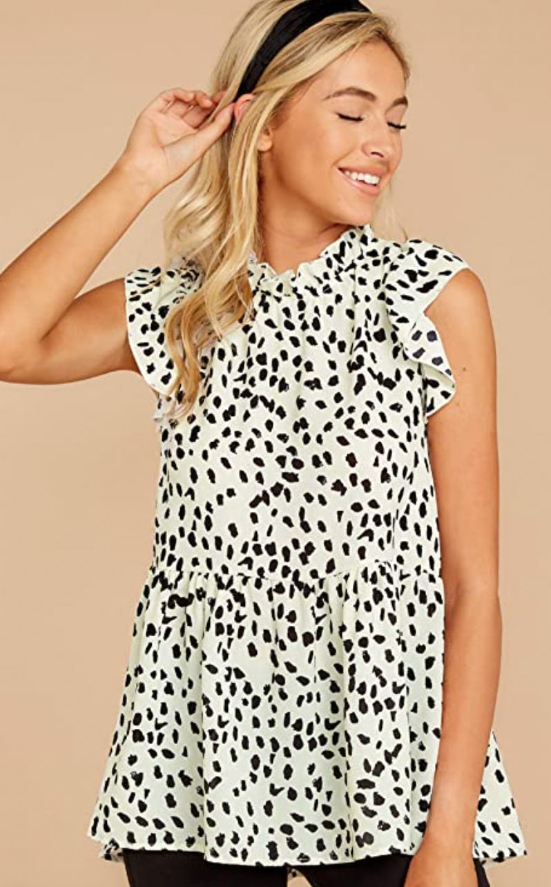 Angashion Sleeveless Babydoll Blouse