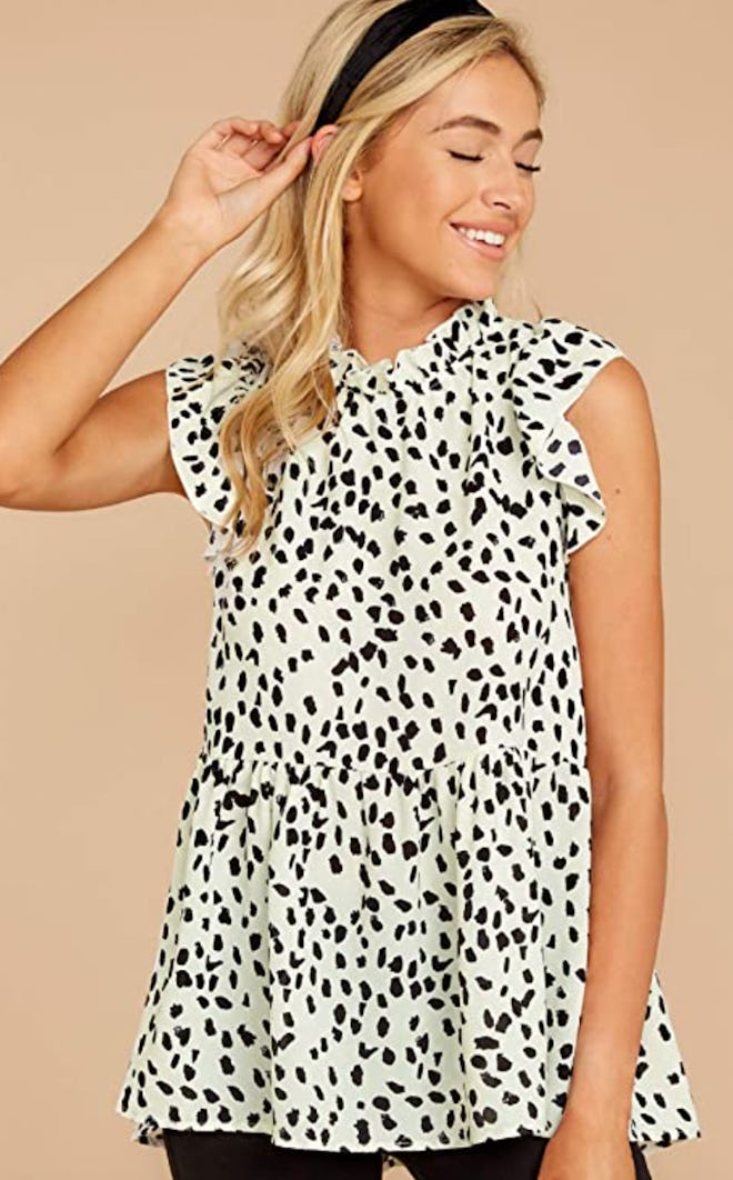 Angashion Sleeveless Babydoll Blouse