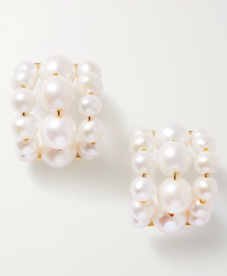 Bitter Butter Gold-Plated Pearl Earrings