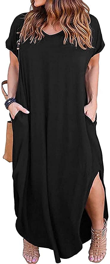 Kancystore Short Sleeve Maxi Dress