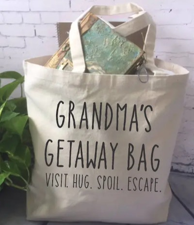 MinnieandMaude Grandma Tote Bag makes a great Mother's Day gift for grandma