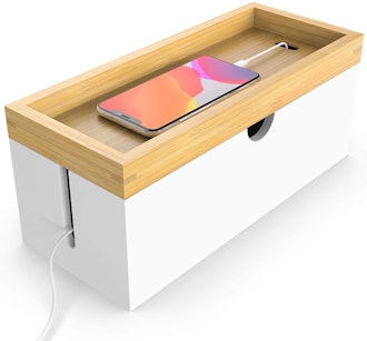 HoVoit bamboo cable management box