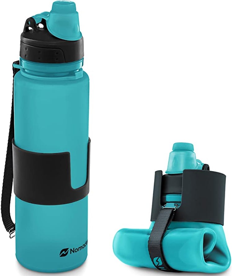 This collapsible water bottle is how to sleep on a plane. 