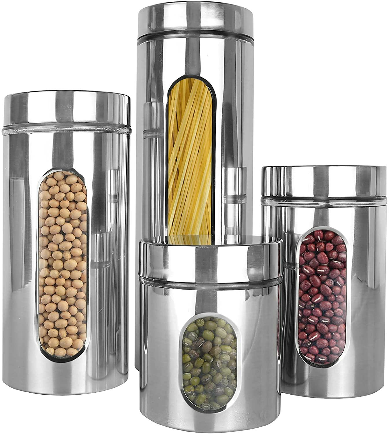 Estilo Stainless Steel Canisters (Set of 4)