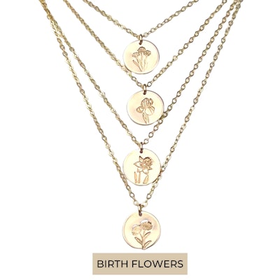 mothers day gift for sister birth flower necklace