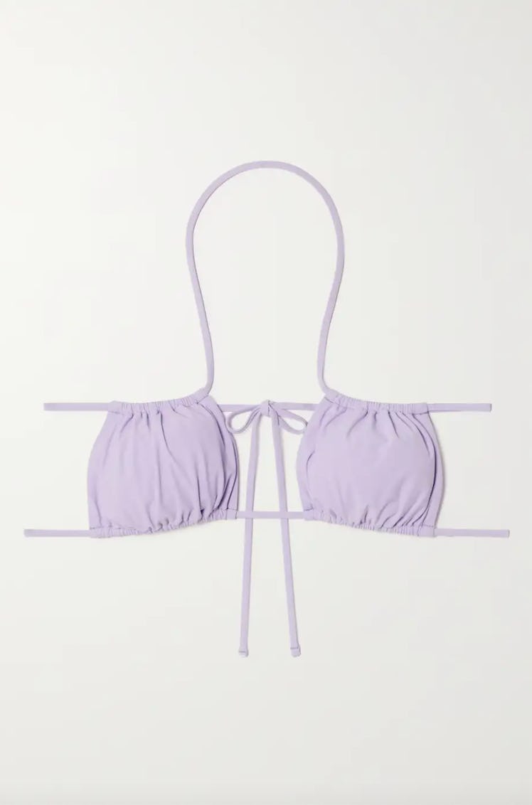 swimwear trends 2022 pastel lilac bikini top