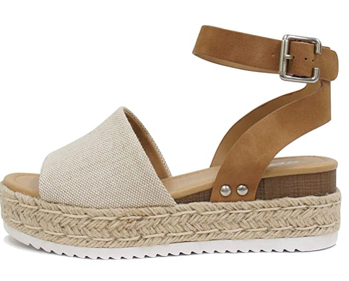 Soda Topic Open Toe Buckle Ankle Strap Espadrilles