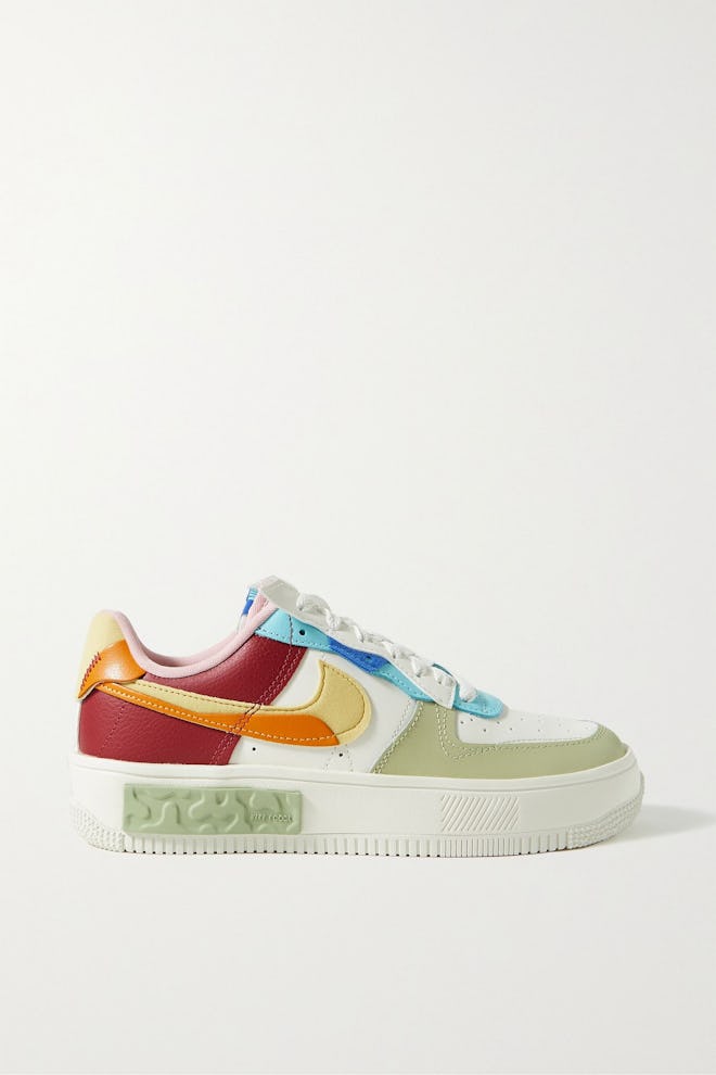 Nike Air Force 1 Fontanka Faux Suede-Trimmed Leather Sneakers