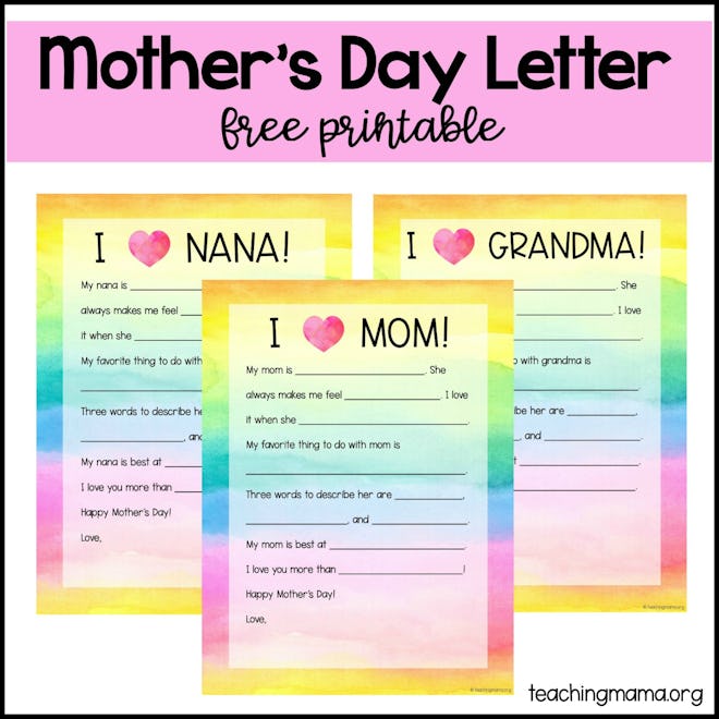 Mother's Day Letter, great mother's day card