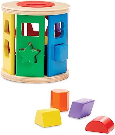 Shape sorters have been one of the best toys for 9-month-olds for decades.