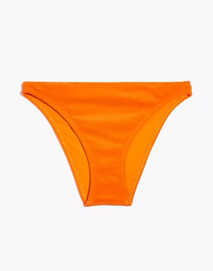 swimwear trends 2022 terry orange bandeau bikini bottom