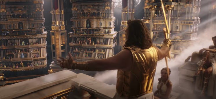 Zeus (Russell Crowe?) in the first teaser trailer for Thor: Love and Thunder