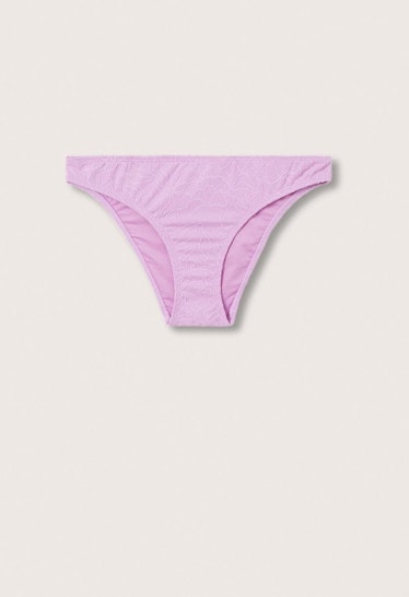 swimwear trends 2022 pastel lilac textured floral bikini bottom 
