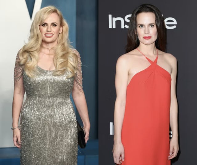 "A side-by-side comparison of lookalikes Rebel Wilson and Elizabeth Reaser."