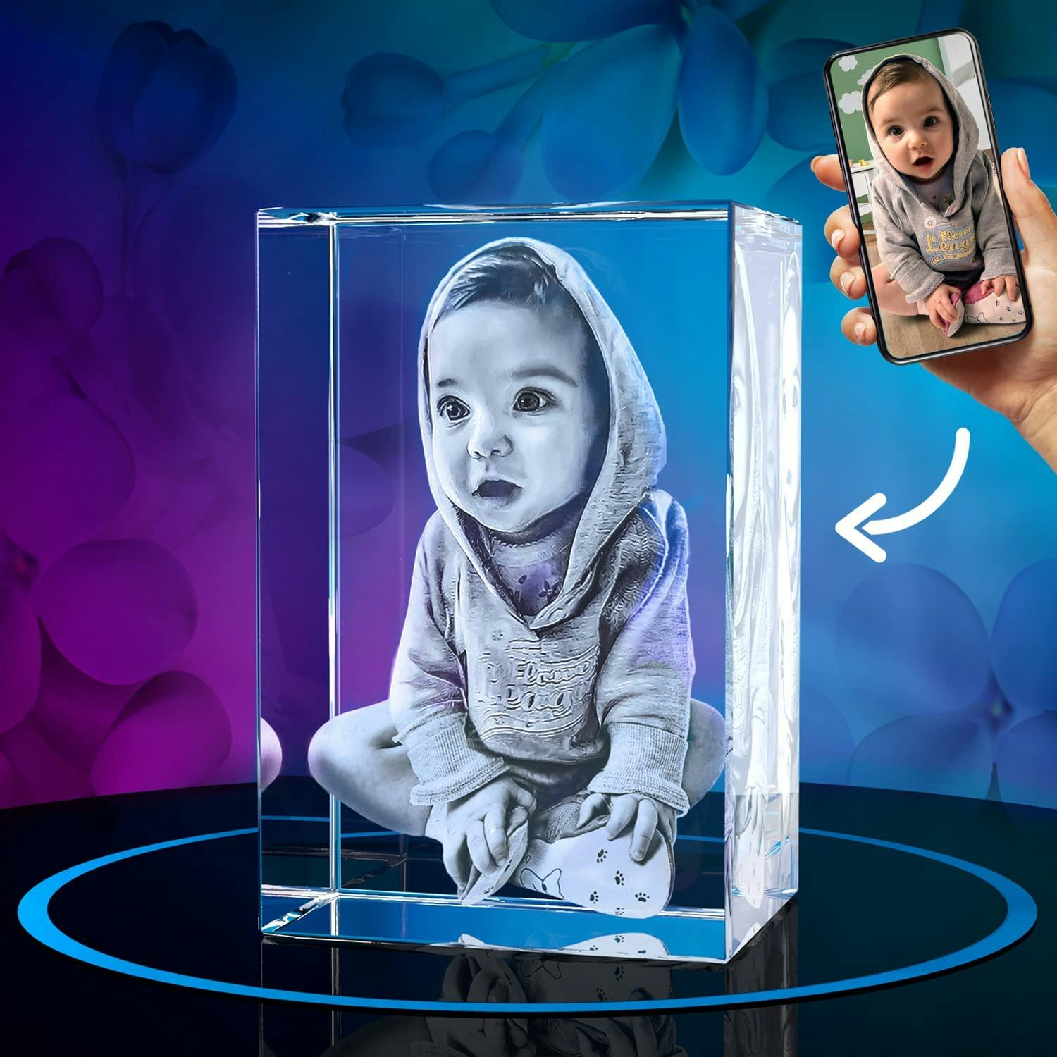 Crystal custom photo frame