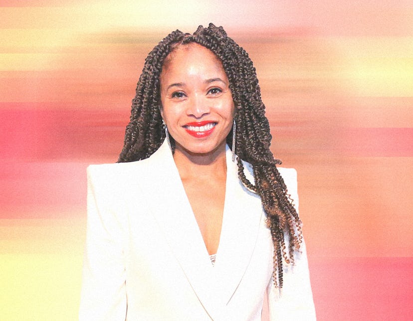 Nicole Fleetwood wearing a white blazer