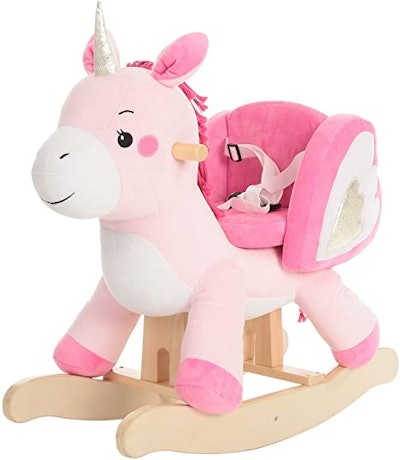 This rocking unicorn is great for 9-month-olds who a supportive seat to rock and ride.