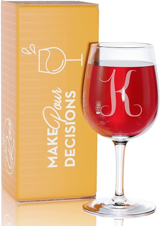 Top-rated Amazon monogram wine glass