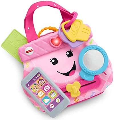 This purse is among the best toys for 9-month-olds because it teaches zipping, button pressing, and ...