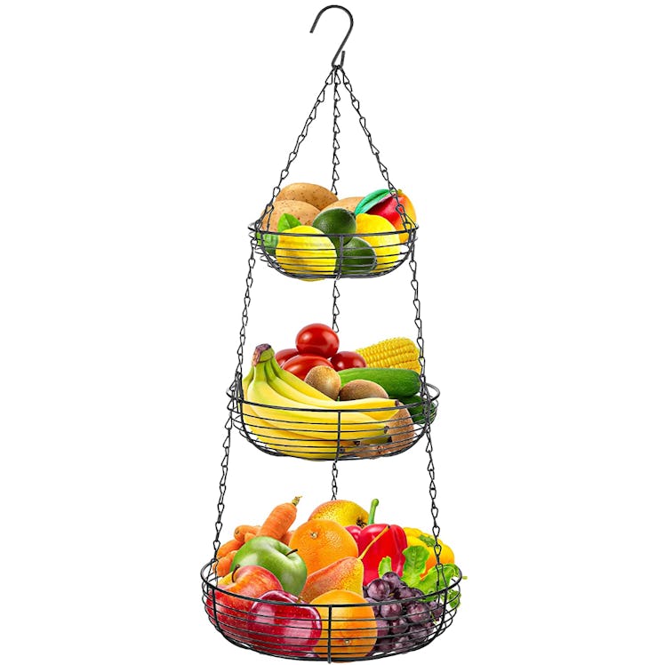 Home Intuition 3-Tier Hanging Produce Basket