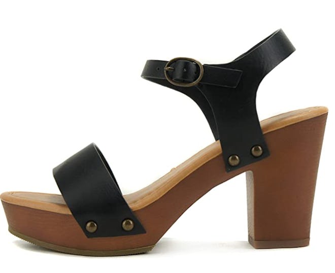 Soda CHIVAS Bold Buckles Studded Wedge Sandal