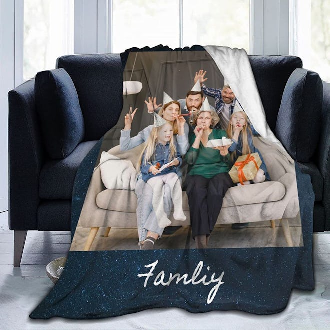 Photo printed blanket for Mother's Day