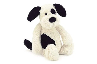 Looking for a plush toy for 9-month-olds? This stuffed dog is safe and snuggly.