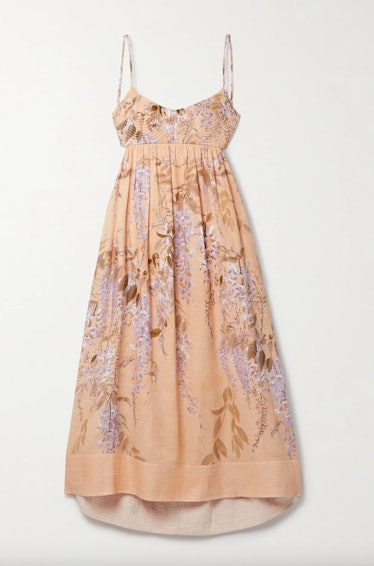 Non-Maternity Dress Brands Zimmermann Rosa cutout floral-print linen midi dress