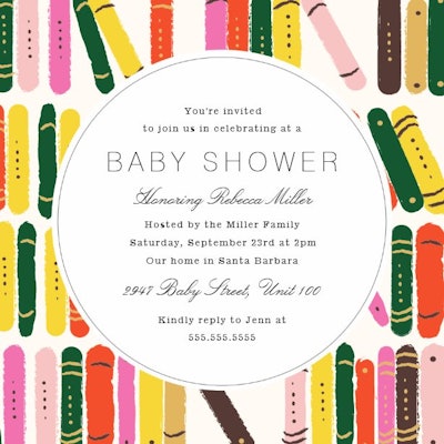 bookworm baby shower invite