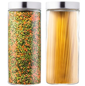 EatNeat Large Glass Kitchen Canisters (2-Pack)