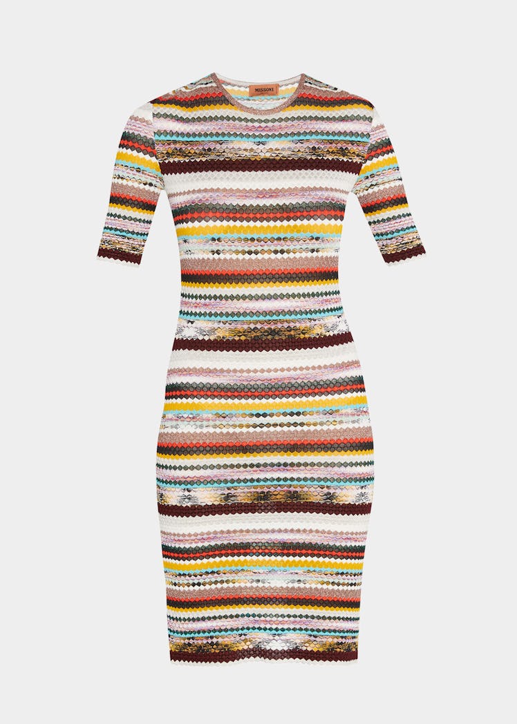 Non-Maternity Dress Brands Missoni Scallop Body-Con Knit Midi Dress