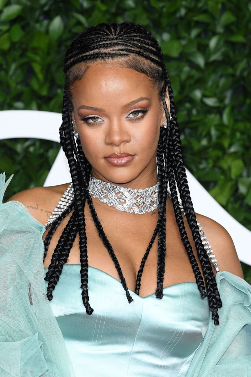 Rihanna's hair evolution, from her side bangs to her cornrows.