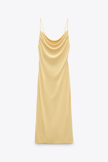 Non-Maternity Dress Brands Zara yellow slip dress