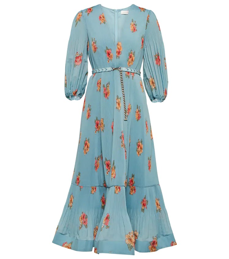 Non-Maternity Dress Brands Zimmermann blue Floral midi dress