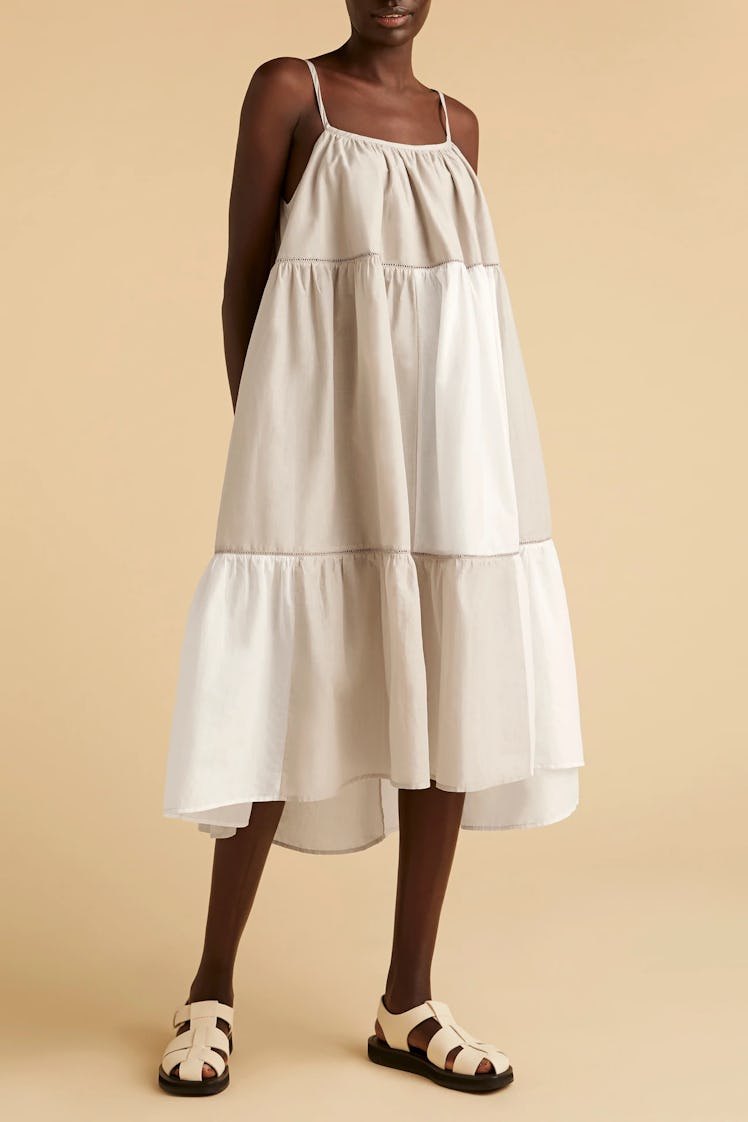 Non-Maternity Dress Brands Merlette patchwork tiered dress