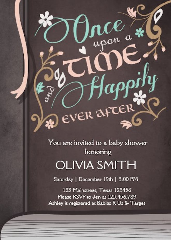Once Upon a Time Storybook Baby Shower Invitation
