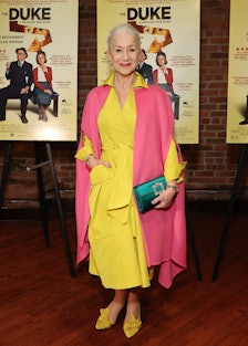 Helen Mirren wearing Carolina Herrera at a screening of 'The Duke'