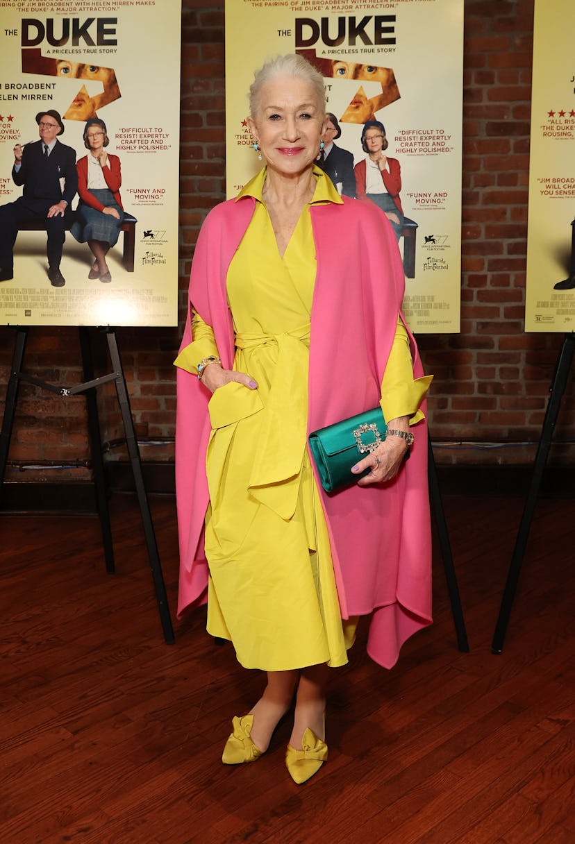 Helen Mirren wearing Carolina Herrera at a screening of 'The Duke'