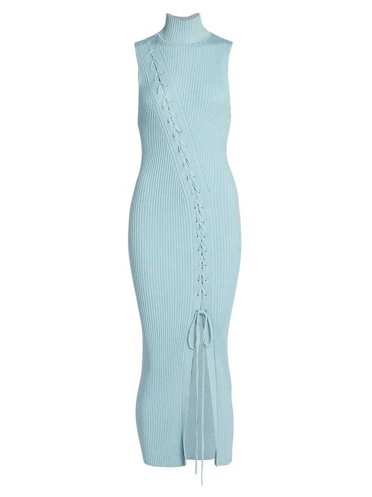 Non-Maternity Dress Brands Jonathan Simkhai Ava Ribbed Lattice Midi Dress