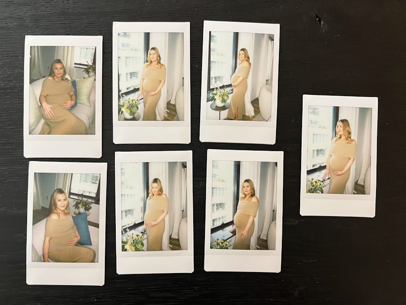 Carolina O'Neill wearing a Cult Gaia dress while pregnant