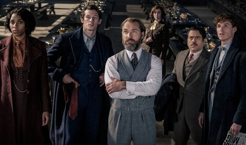 JESSICA WILLIAMS as Eulalie “Lally” Hicks, CALLUM TURNER as Theseus Scamander, JUDE LAW as Albus Dum...