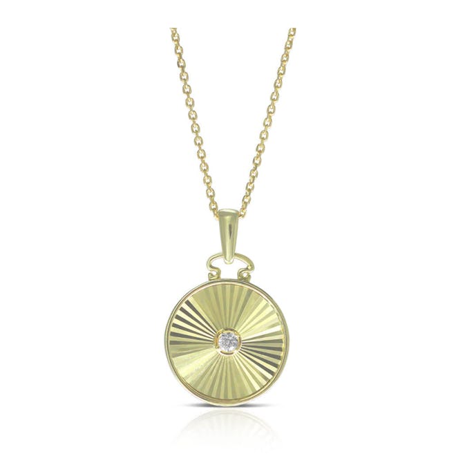 Ikuma Canadian Diamond Radiant Medallion Necklace In 14K Yellow Gold