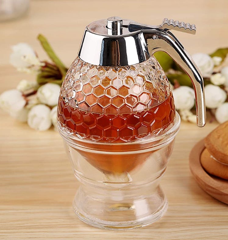 Hunnibi No Drip Glass Honey Dispenser 