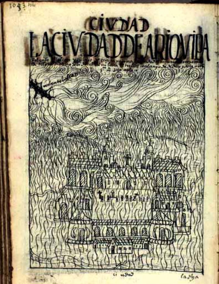 Ash raining on Arequipa during the eruption of Huaynaputina in 1600.
