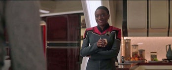 Celia Rose Gooding plays Uhura in Strange New Worlds. 