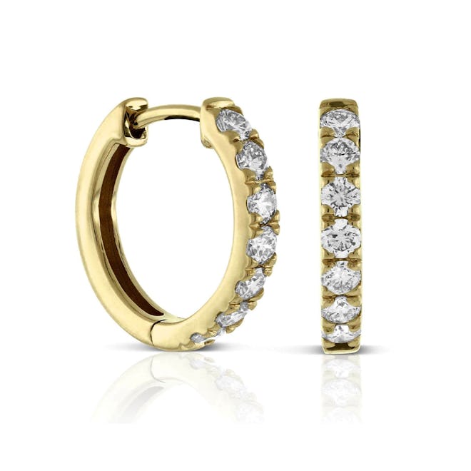Ikuma Canadian Diamond Hoop Earrings In 14K Yellow Gold