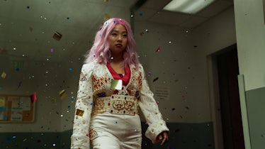 Stephanie Hsu plays Evelyn’s daughter Joy and villain Jobu Tupaki (pictured) in Everything Everywher...